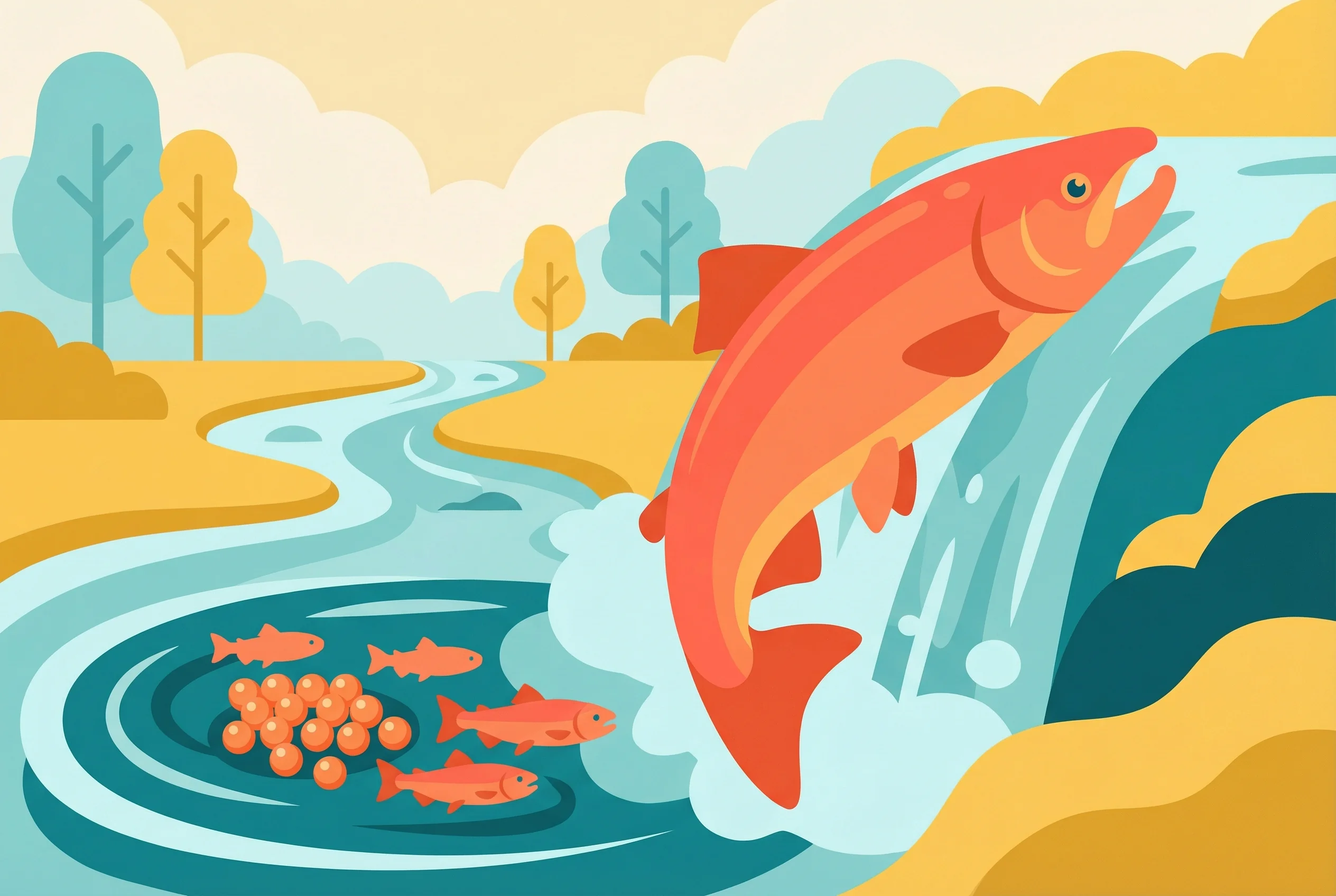 Why do salmon swim upstream?