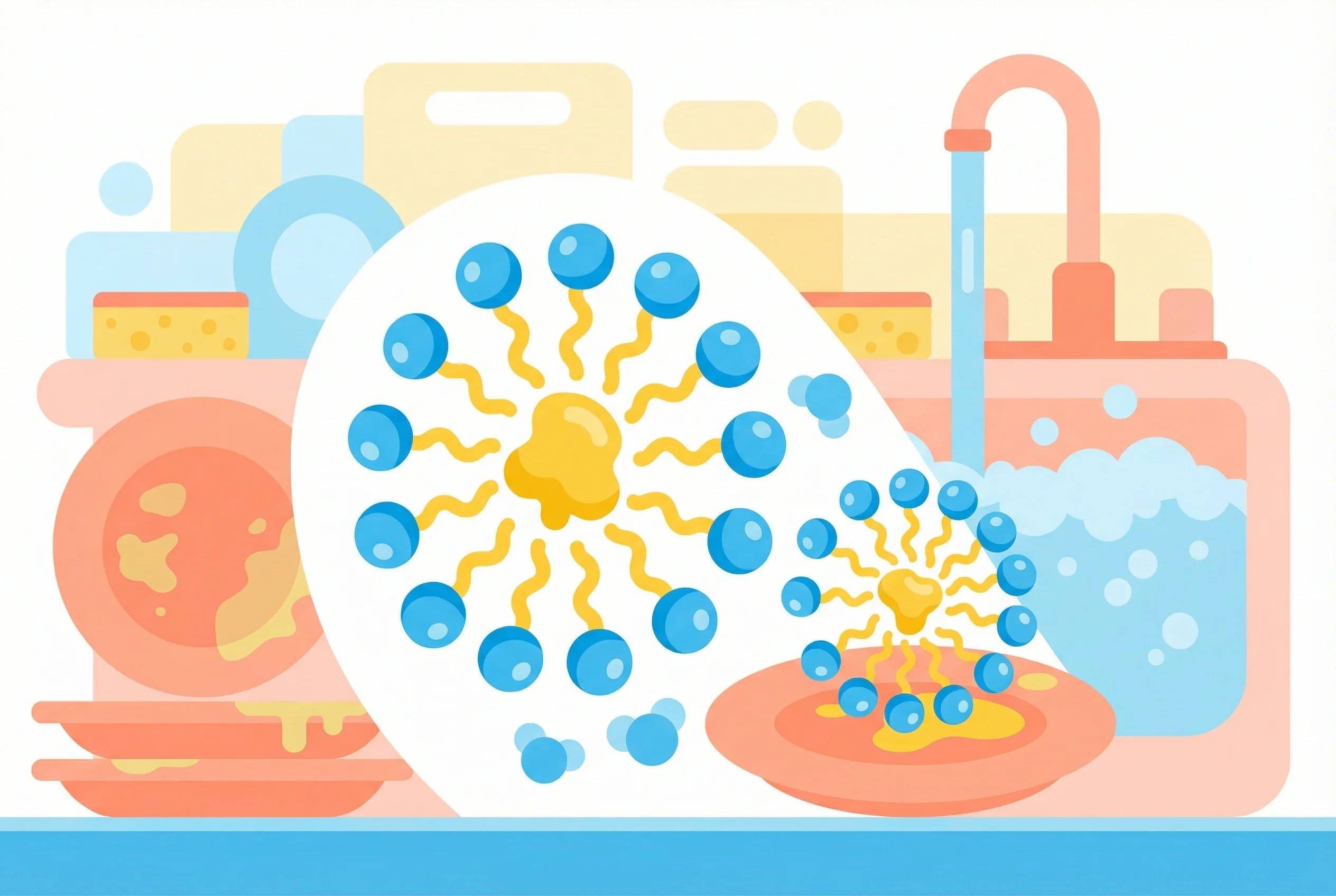 Why does soap clean dishes?