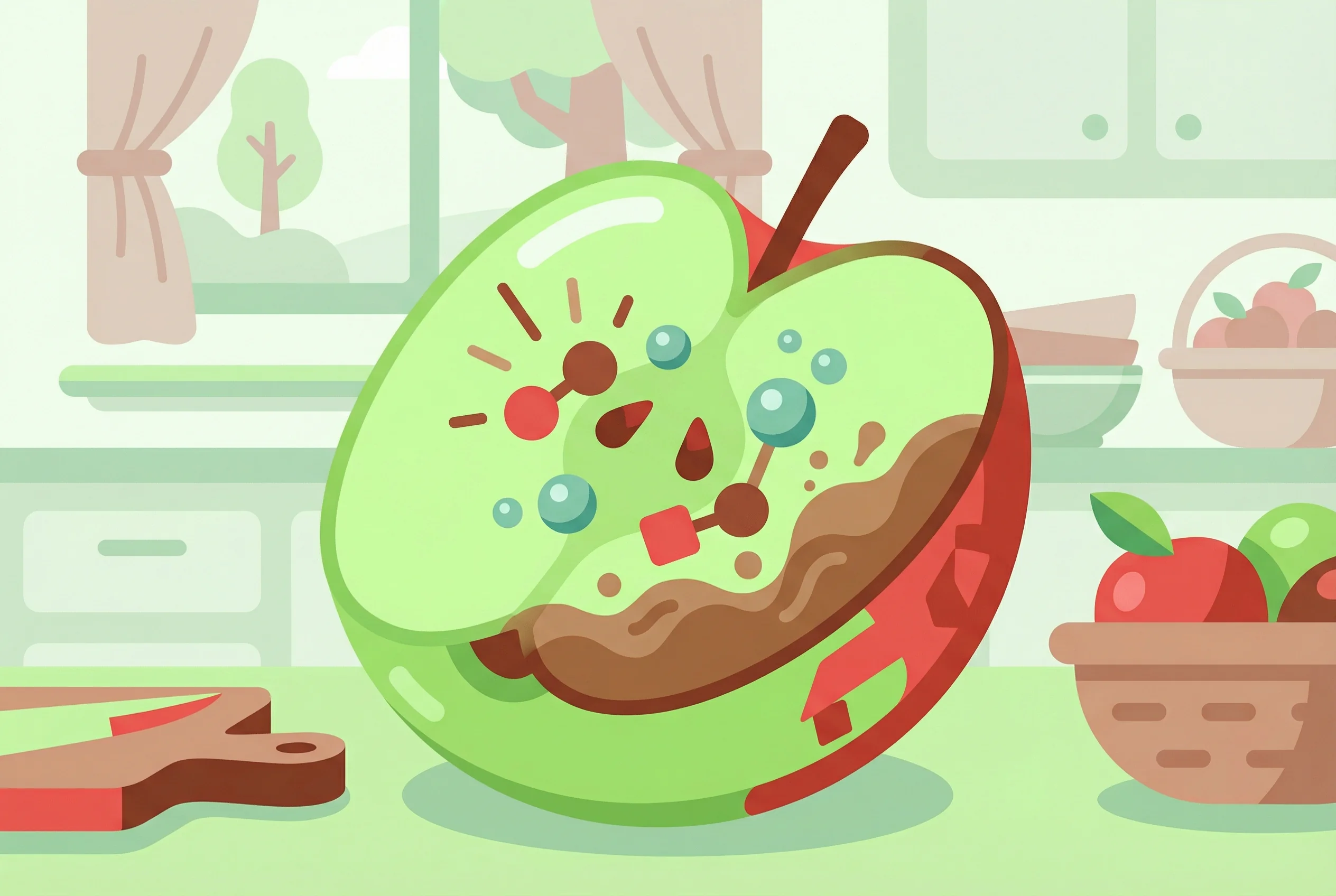 Why do apples turn brown after cutting?