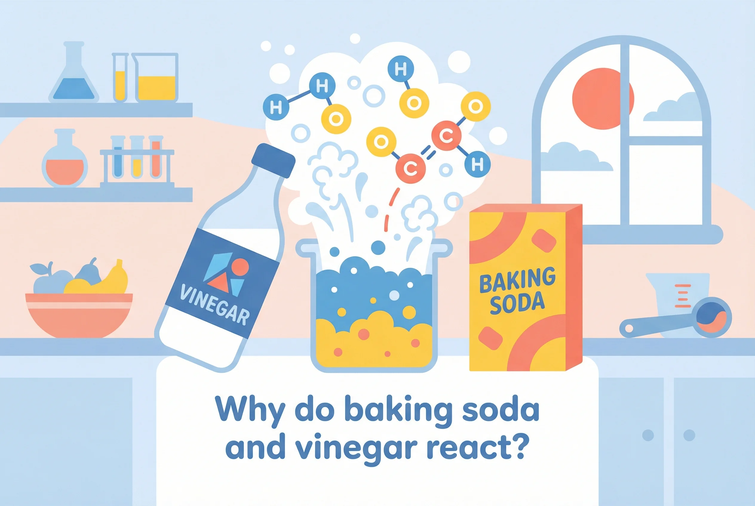 Why do baking soda and vinegar react?