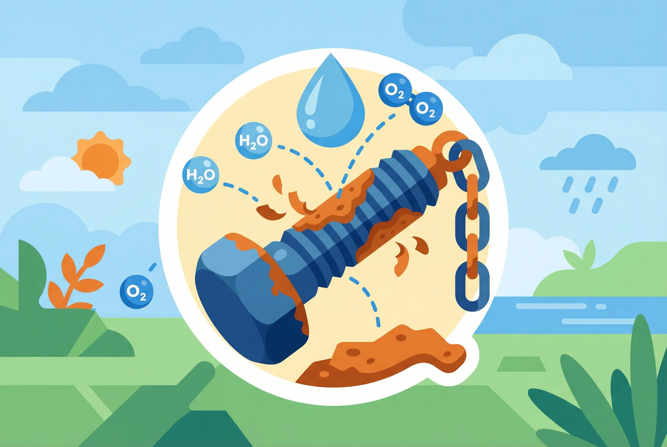 Why does rust form on iron?