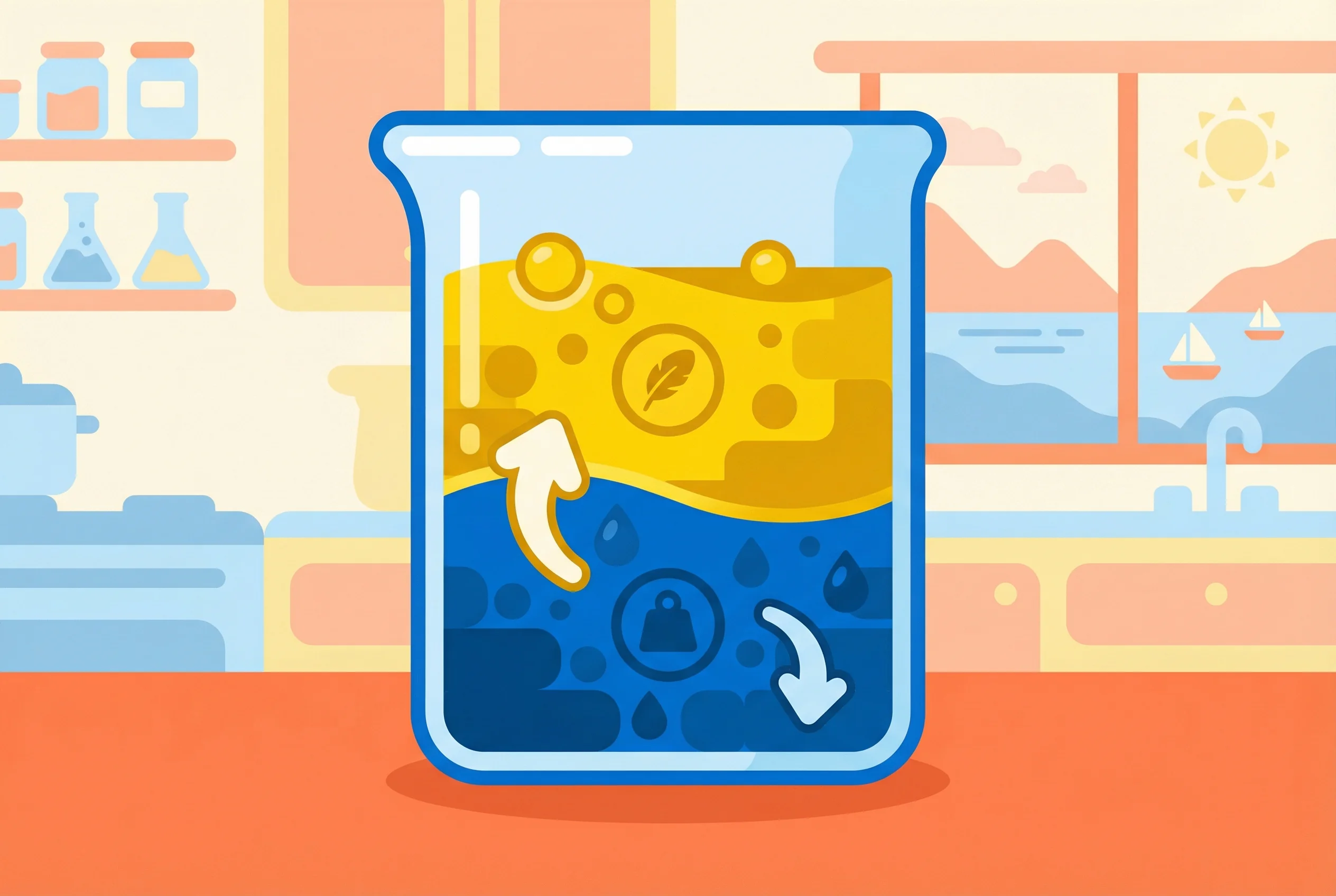 Why does oil float on water?