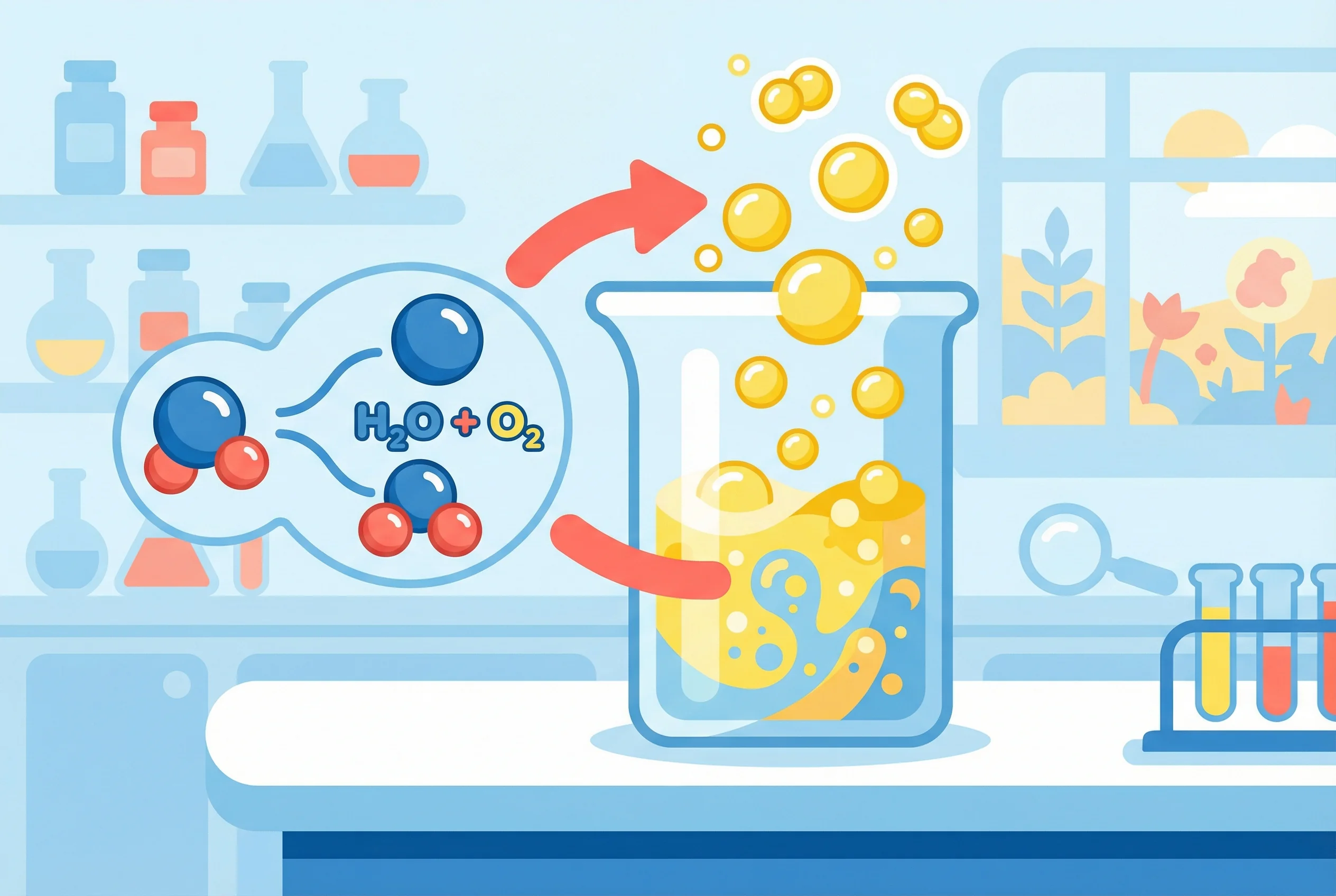 Why does hydrogen peroxide bubble?