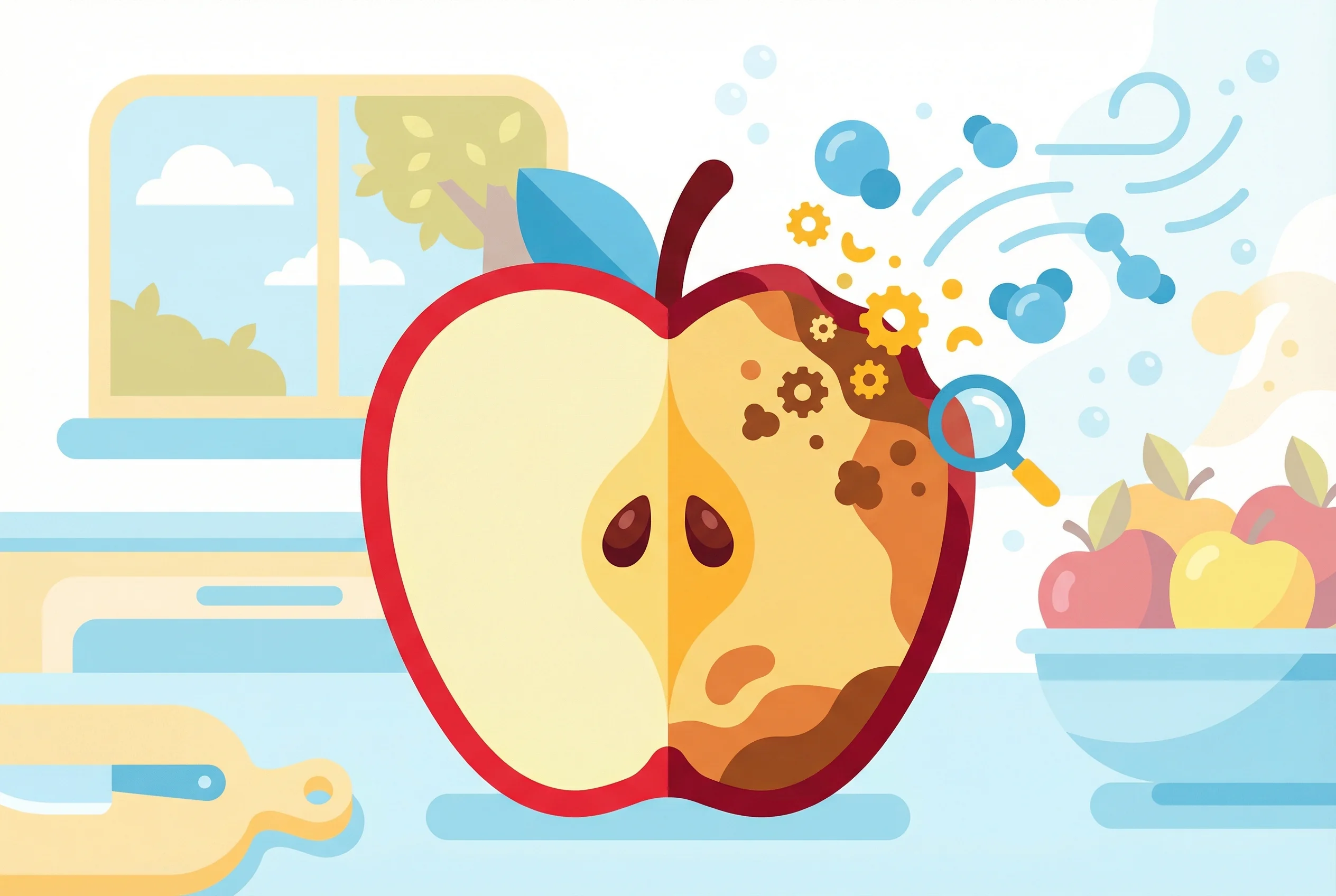 Why do apples turn brown when cut?