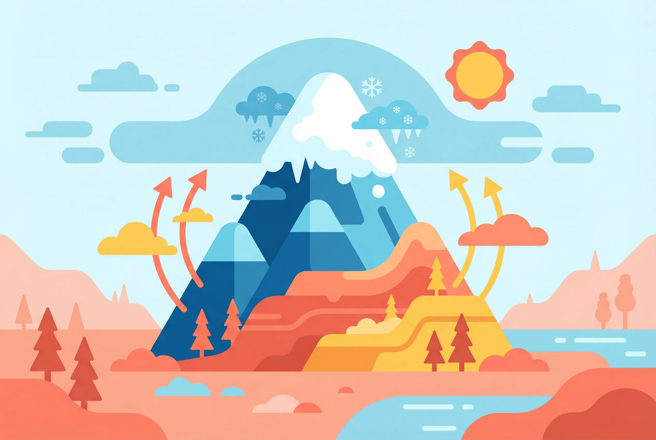 Why do mountains have snow on top?