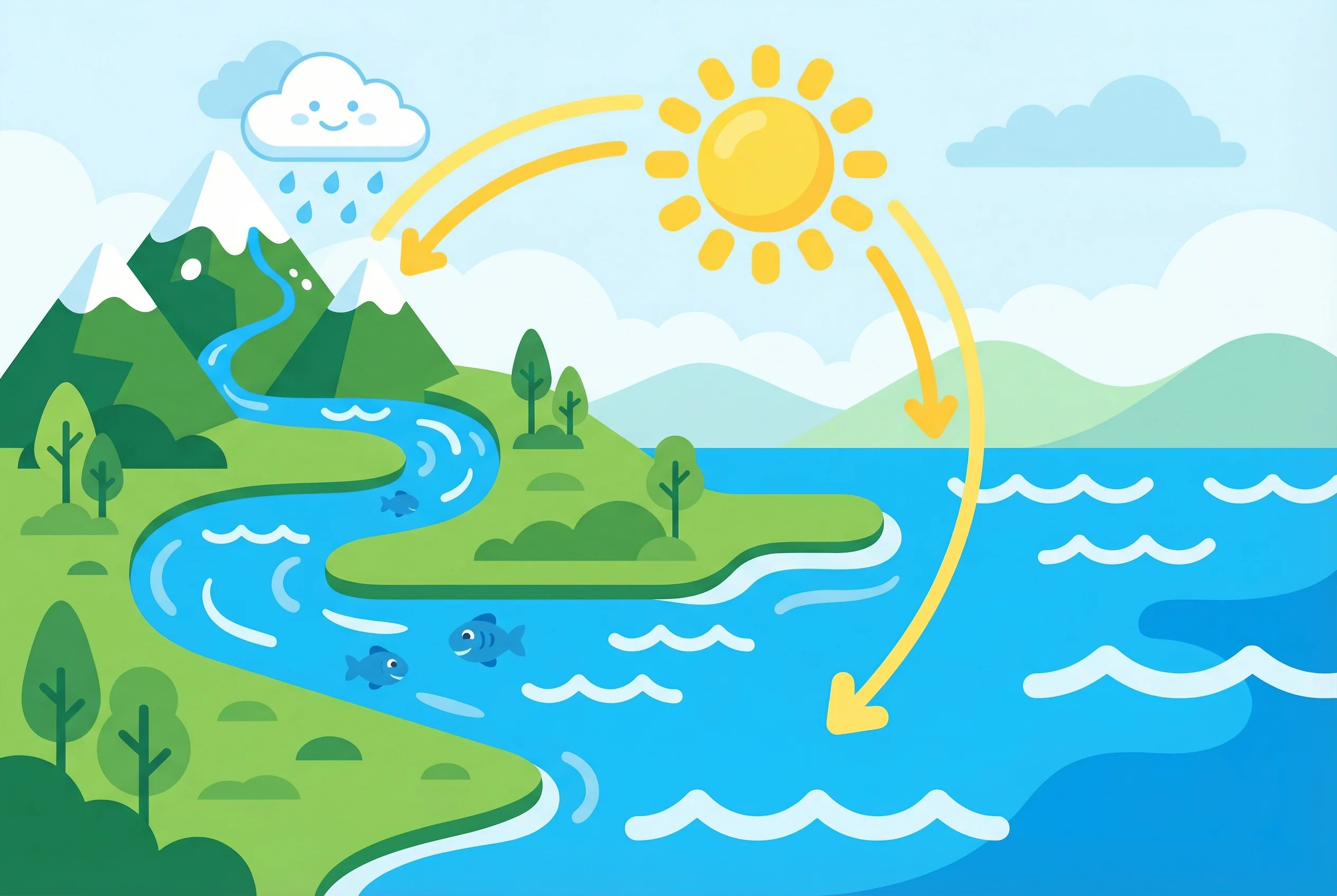 Why do rivers flow to the ocean?