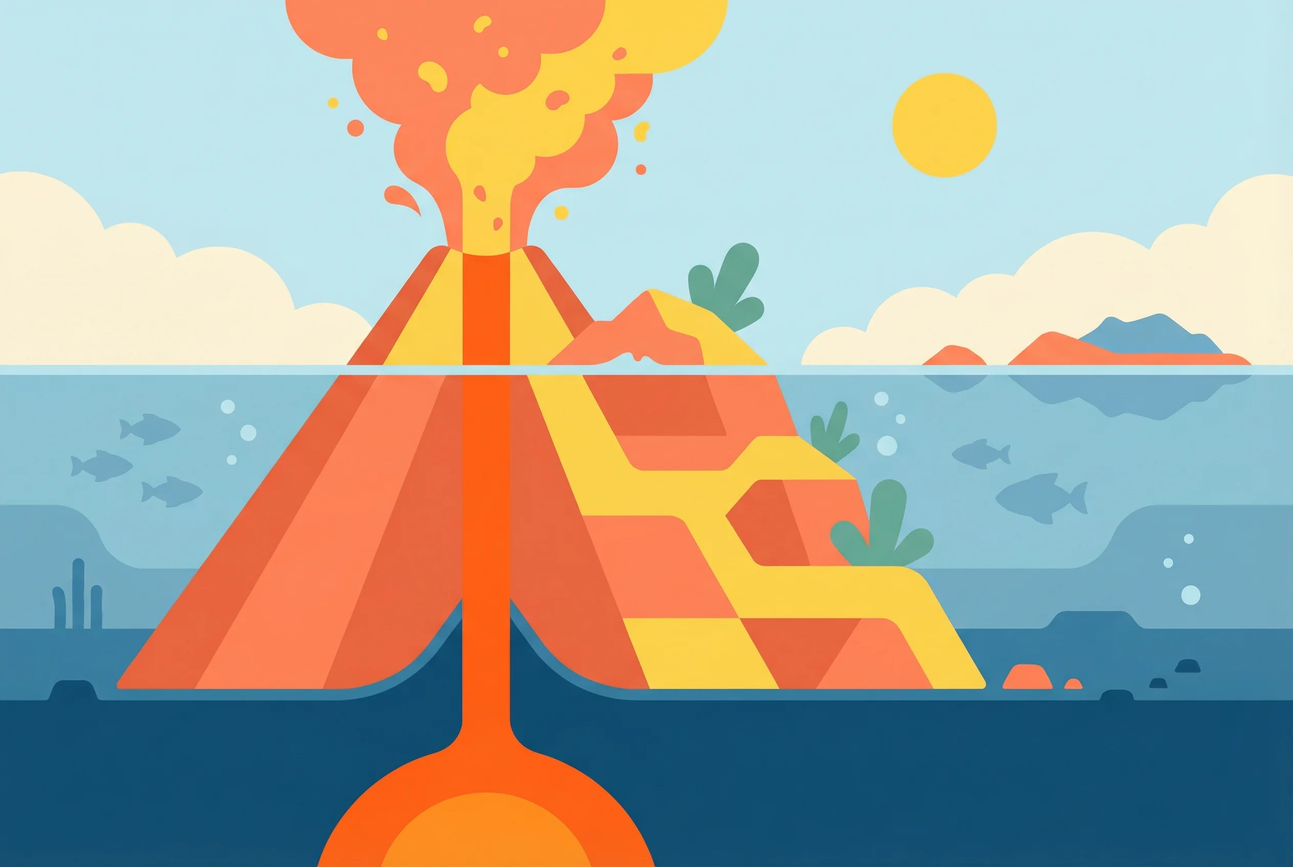Why do islands form in oceans?