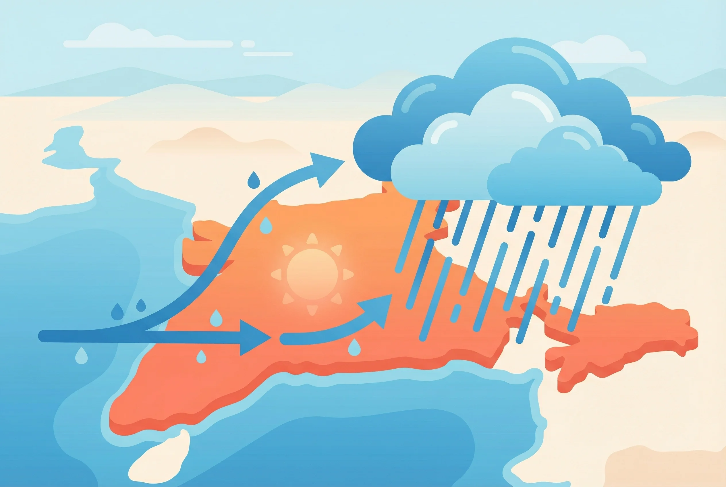 Why do monsoons bring heavy rain?