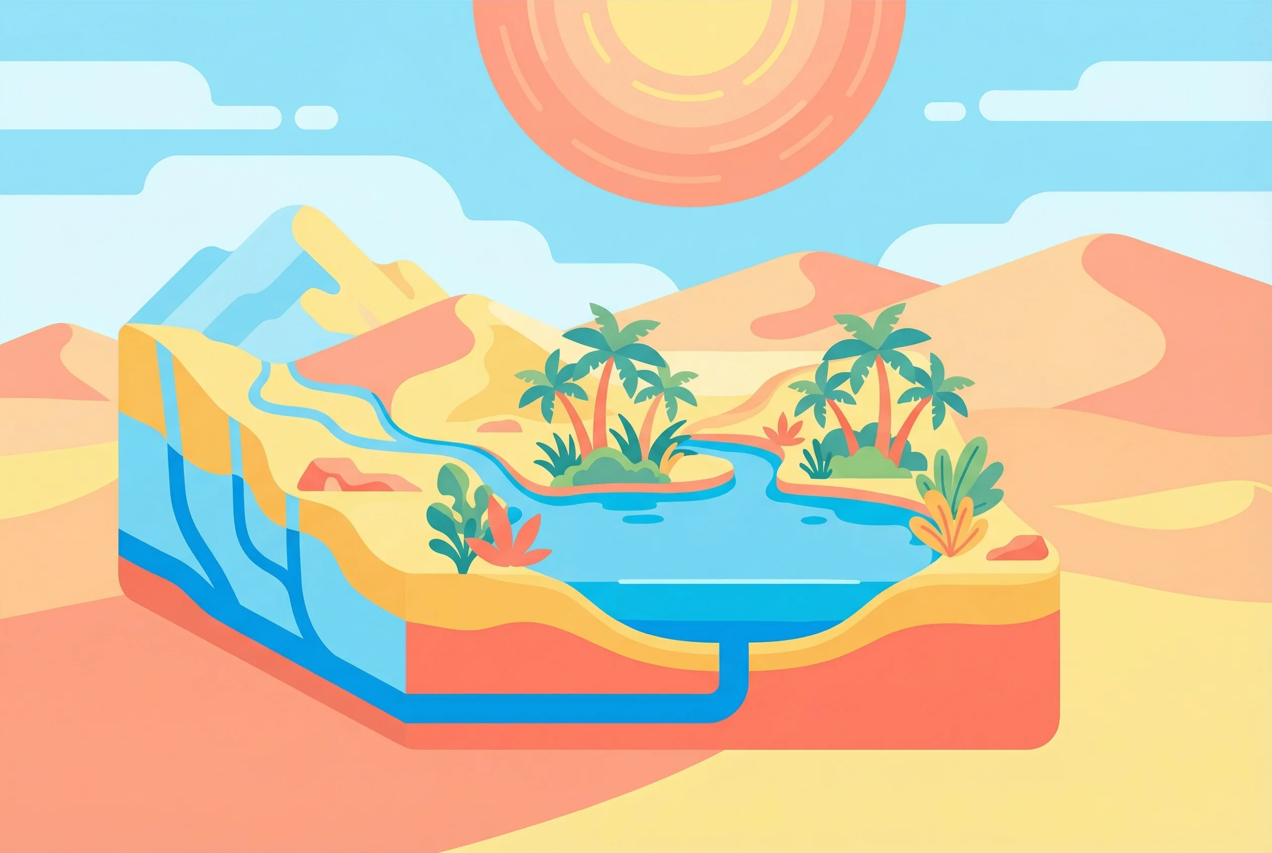 Why do oases exist in deserts?