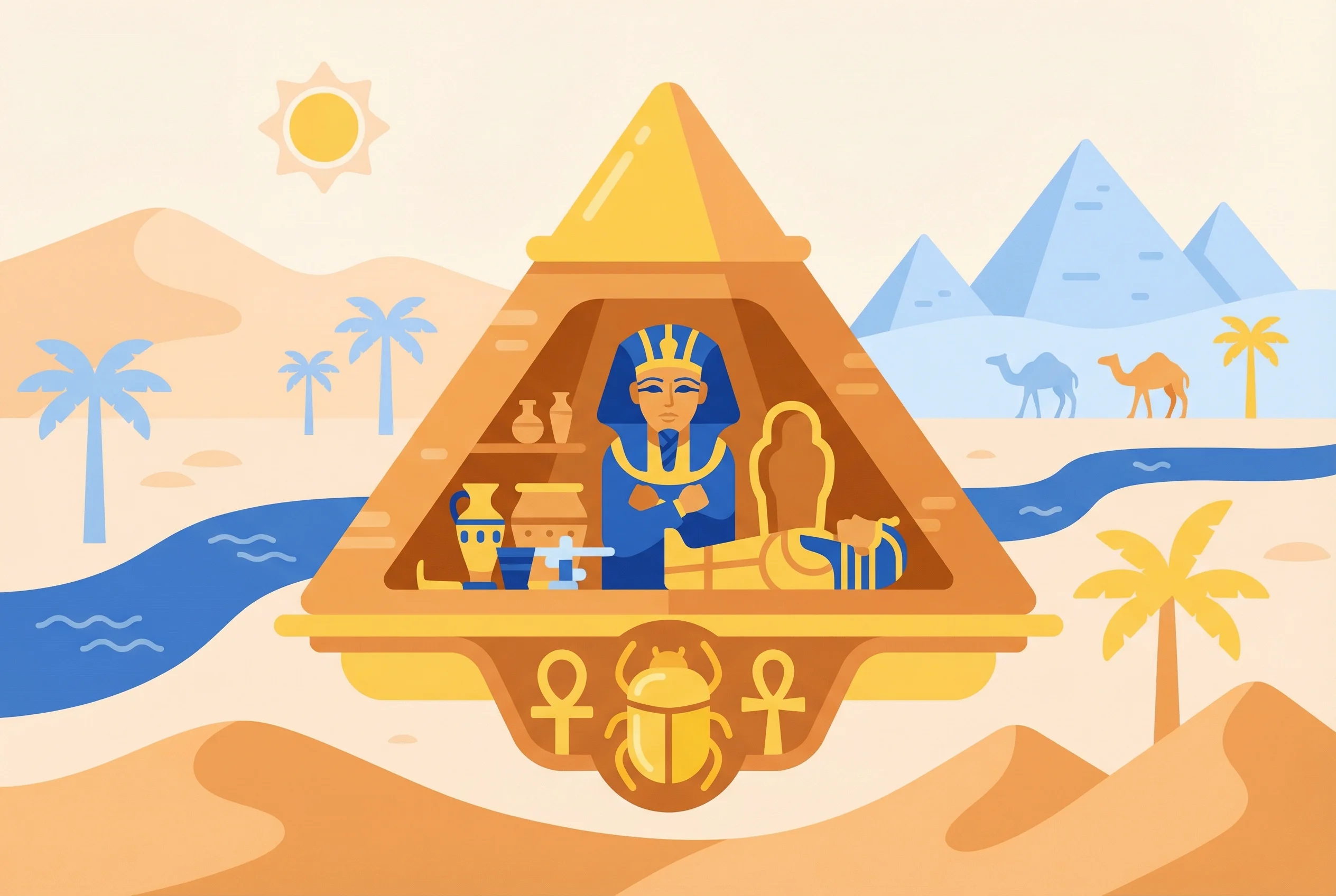 Why were pyramids built in ancient Egypt?