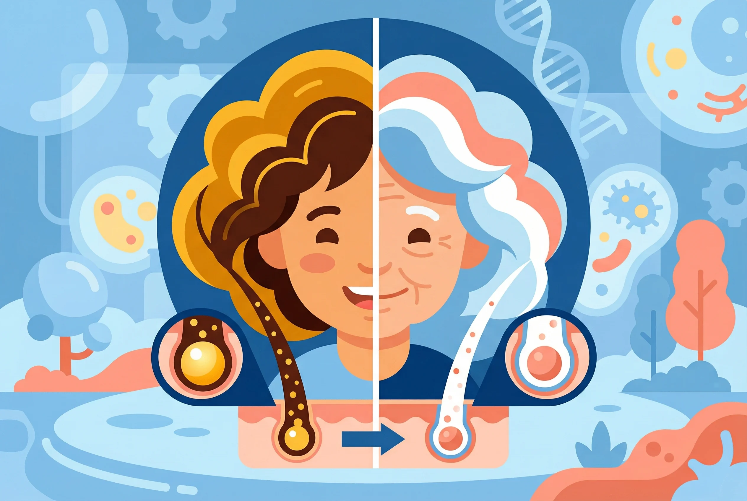 Why does hair turn gray as we age?