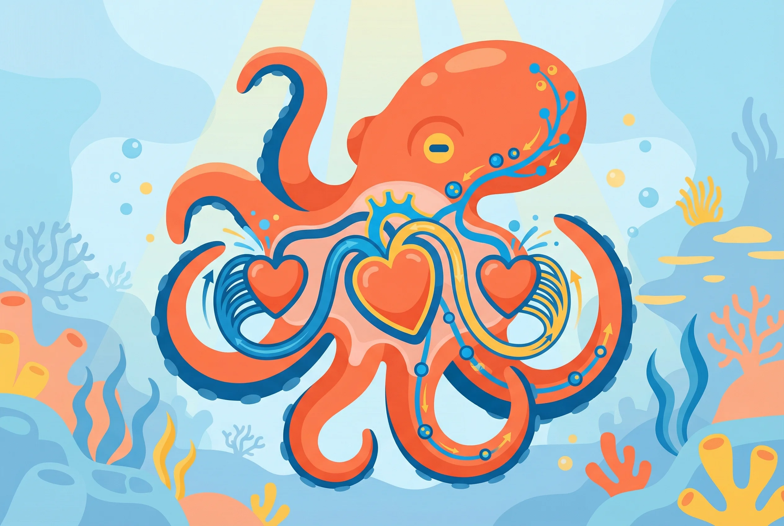 Why do octopuses have three hearts?