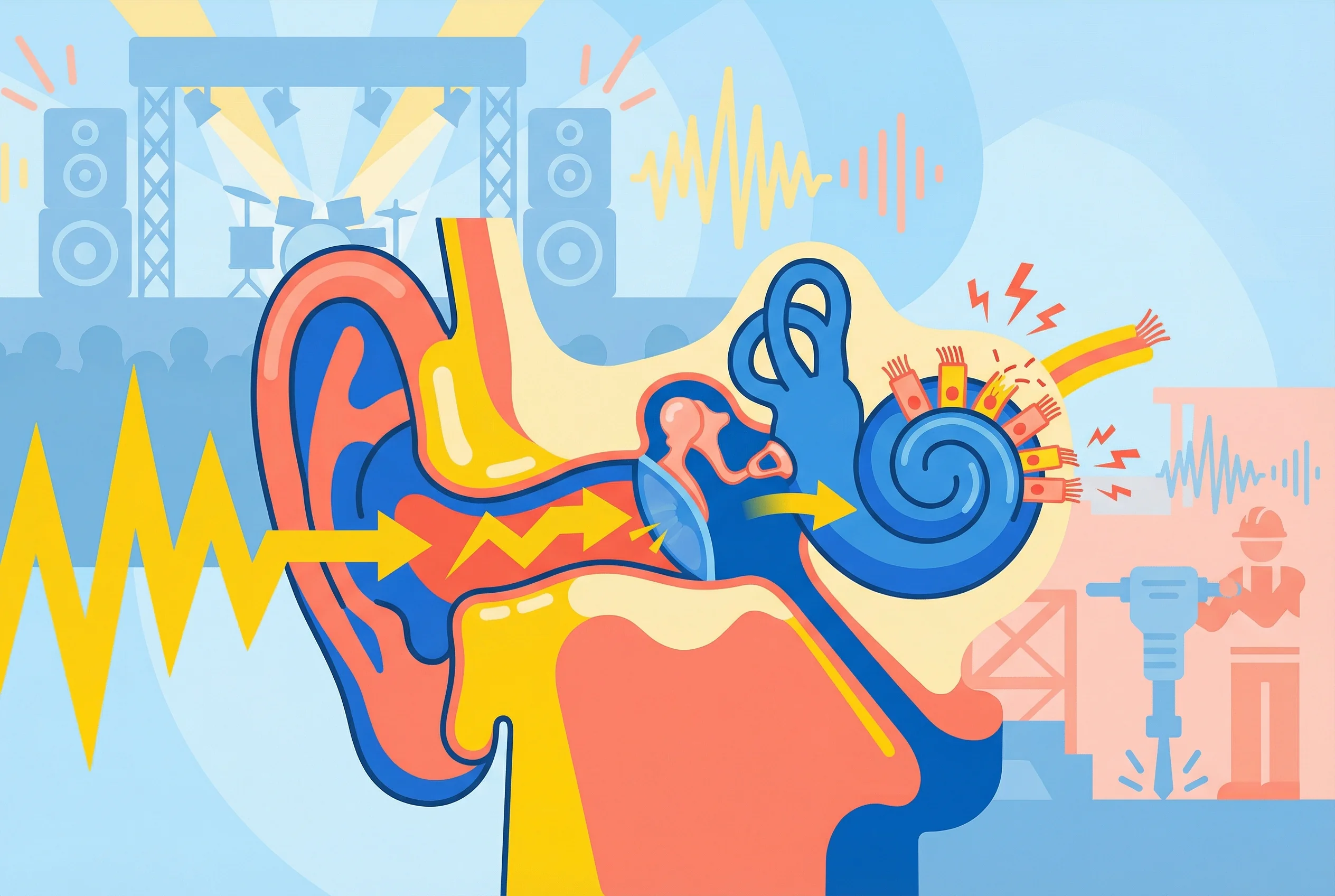 Why do loud sounds hurt our ears?