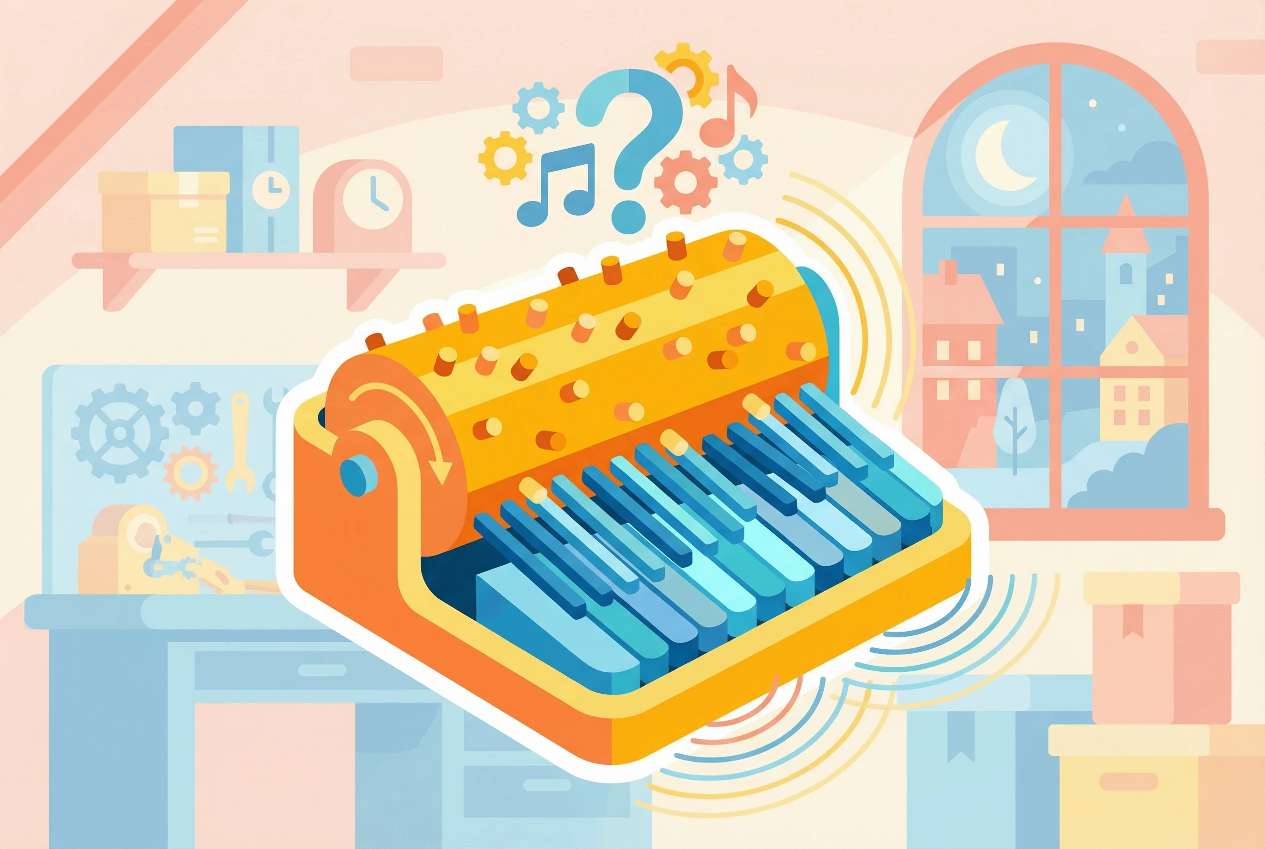 Why do music boxes repeat the same tune?