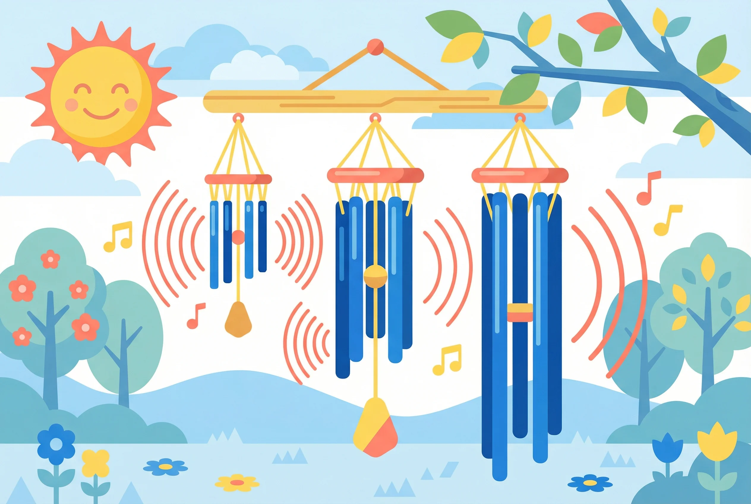 Why do wind chimes make different tones?
