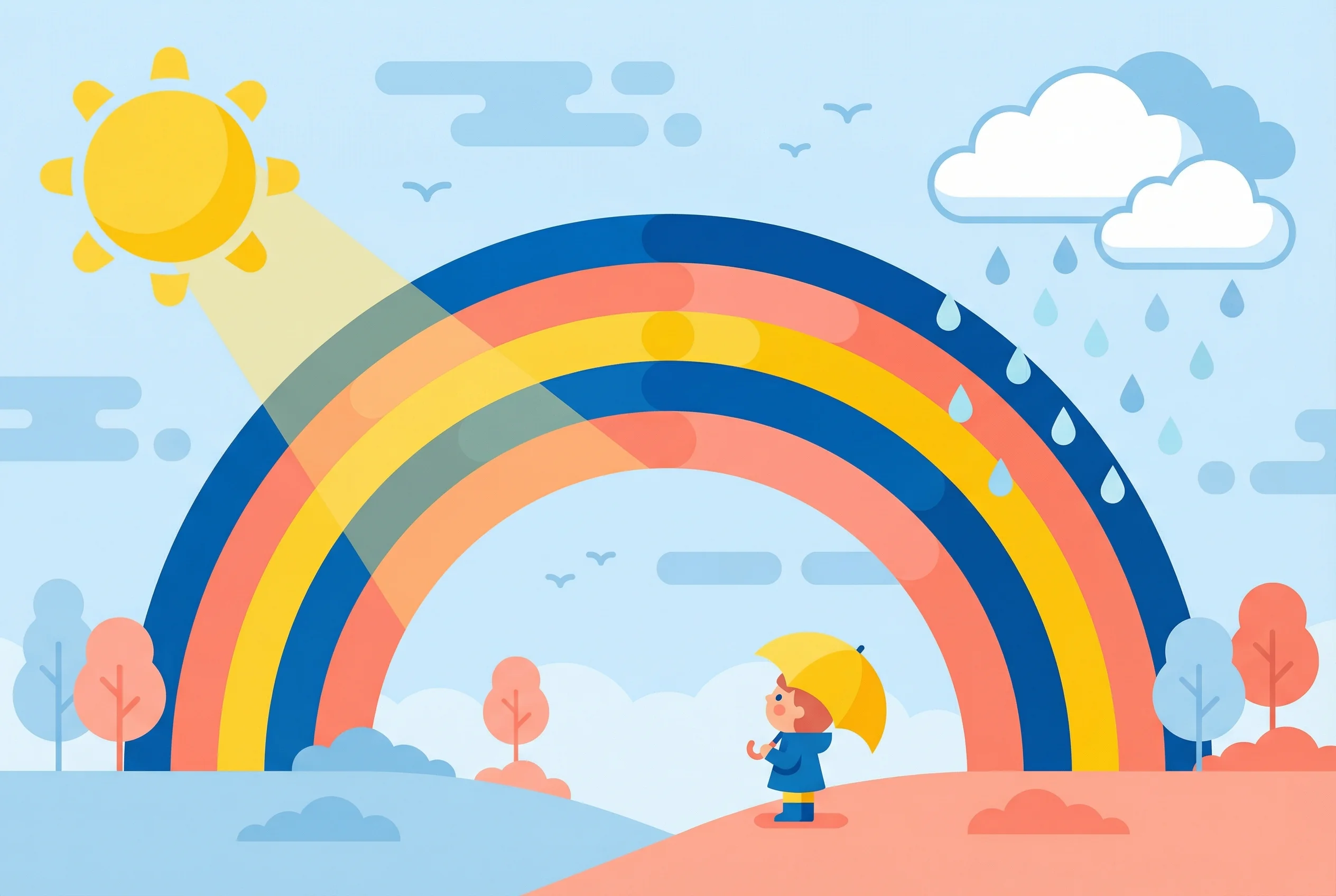 Why do rainbows form semicircles?