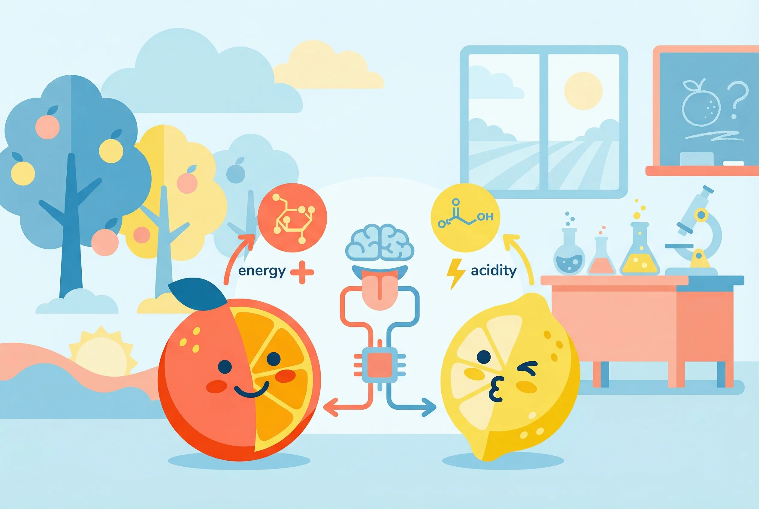 Why do fruits taste sour or sweet?