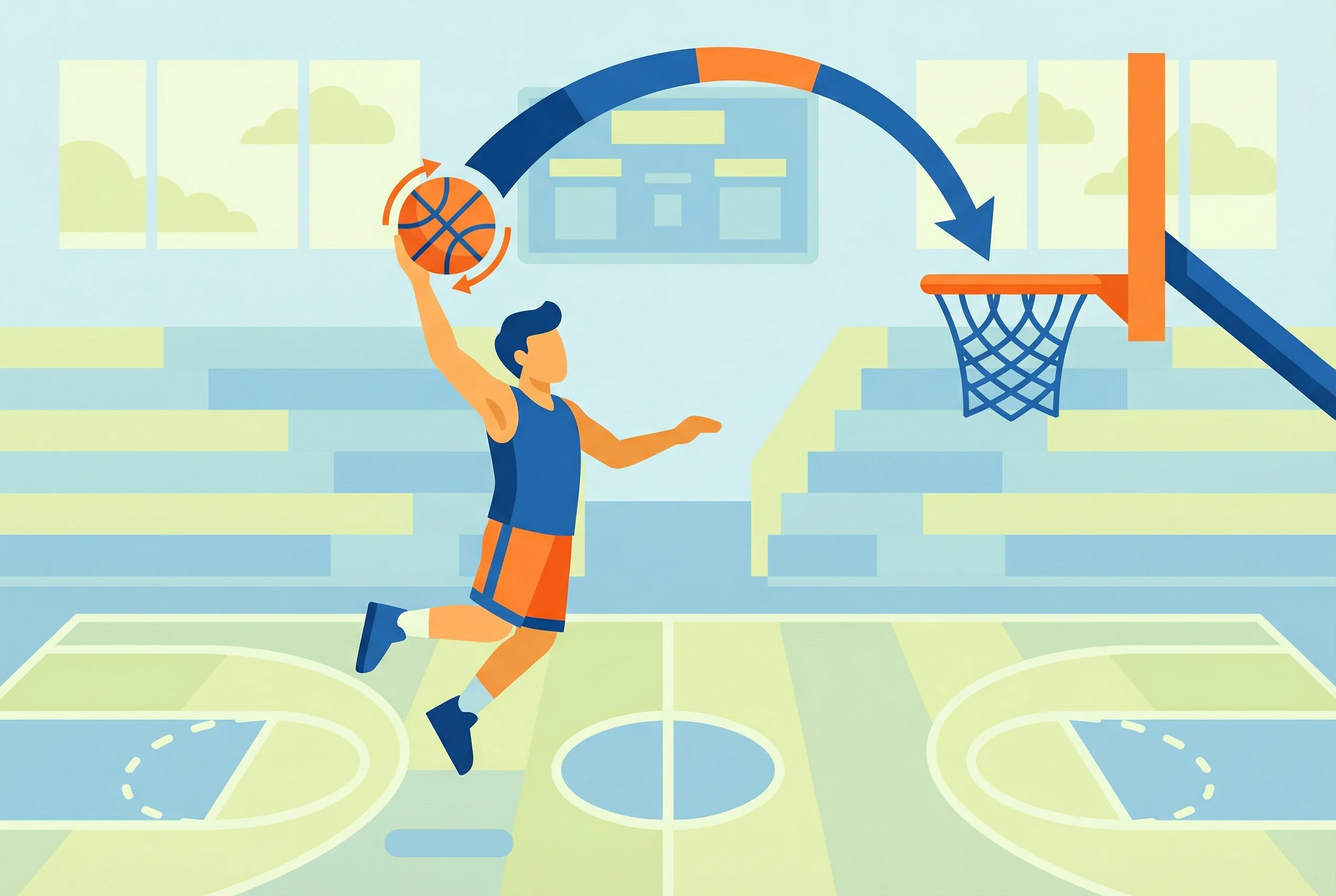 Why do basketball players use spin on shots?
