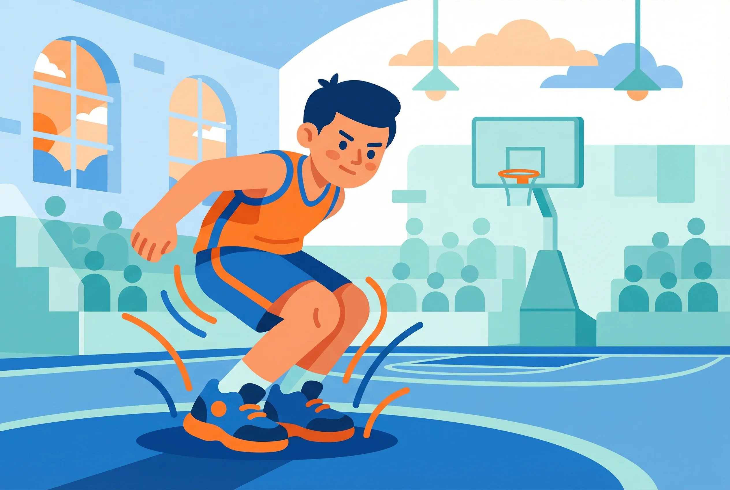 Why bend your knees when landing in basketball?