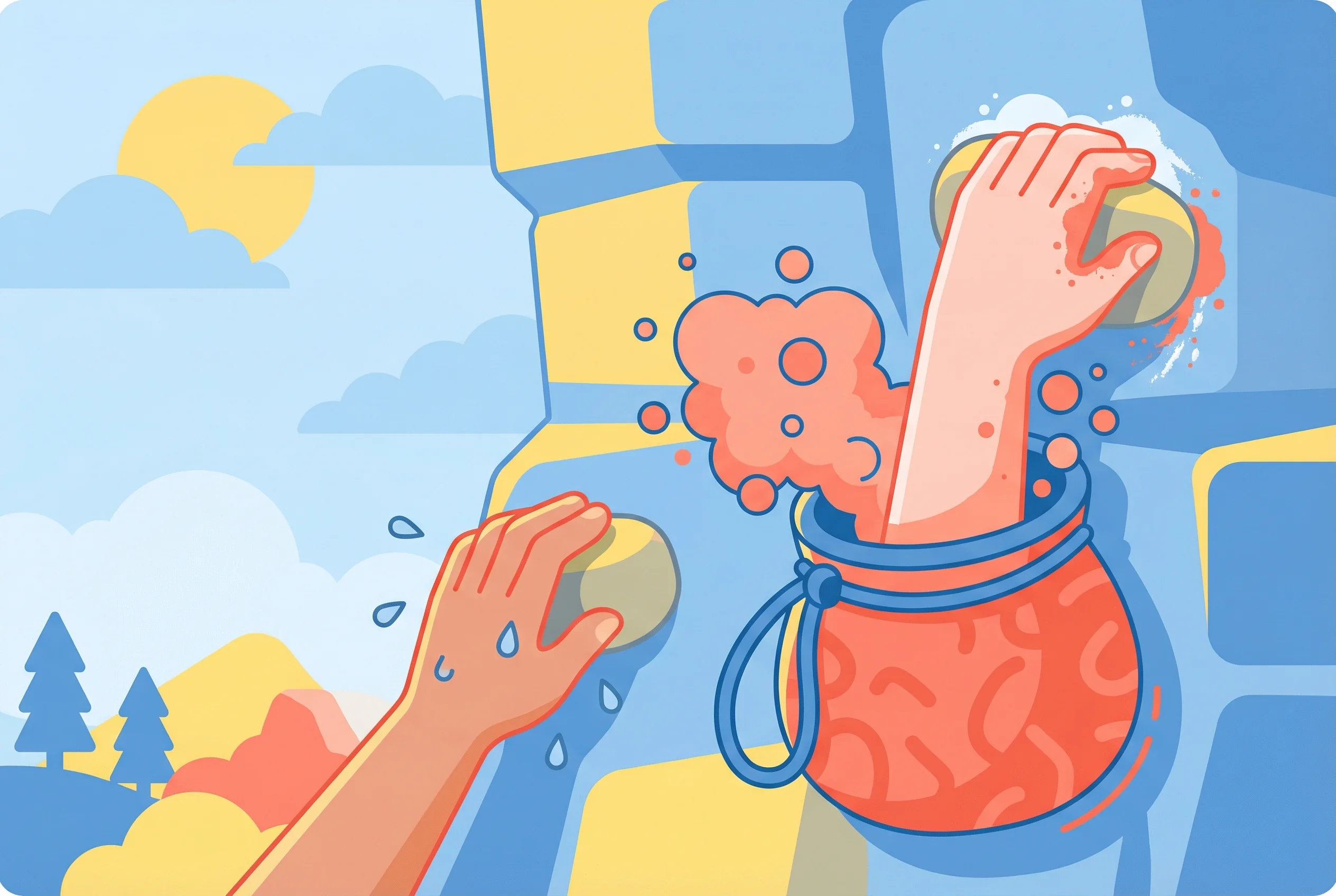 Why do climbers use chalk bags?
