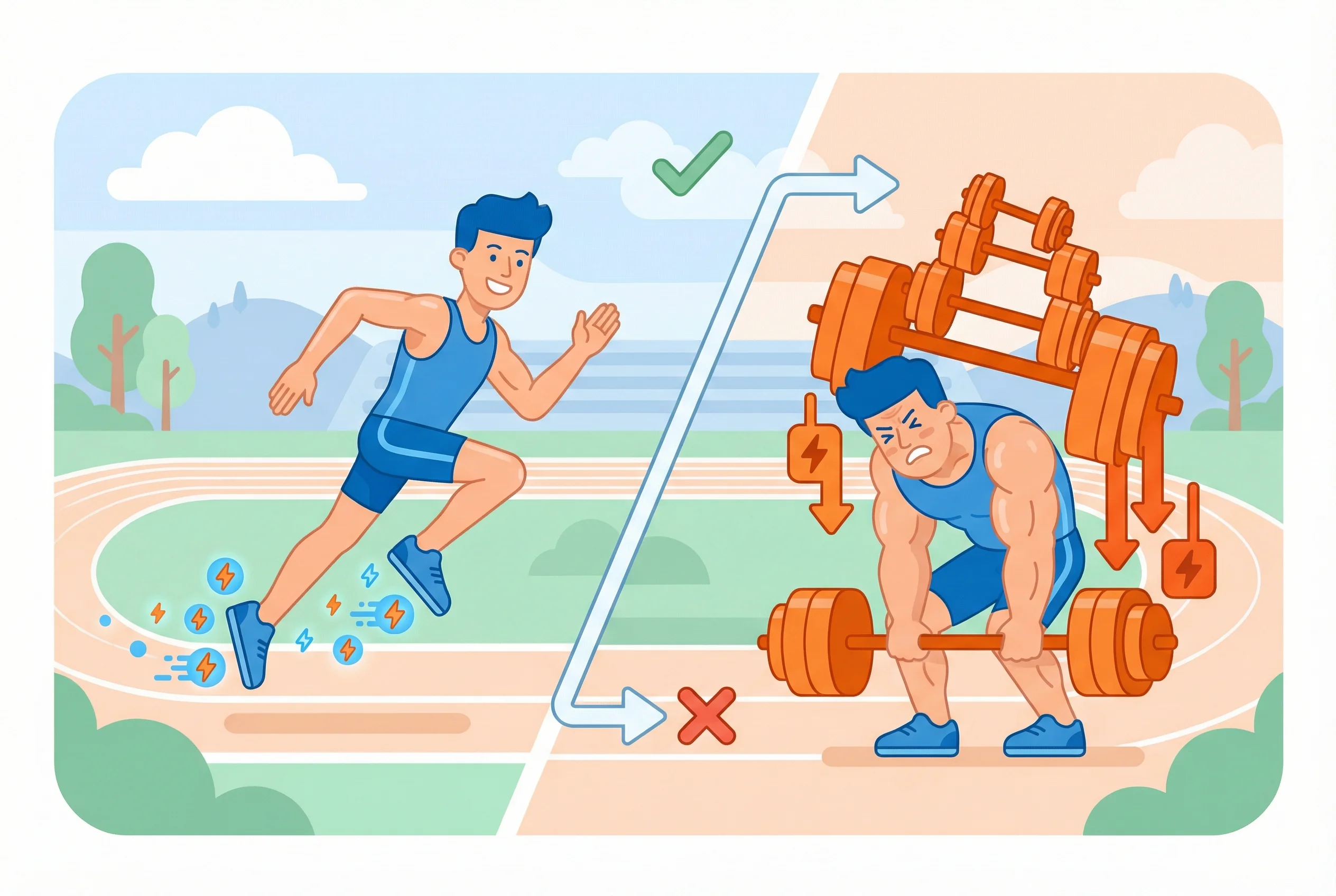 Why do distance runners avoid heavy weights?