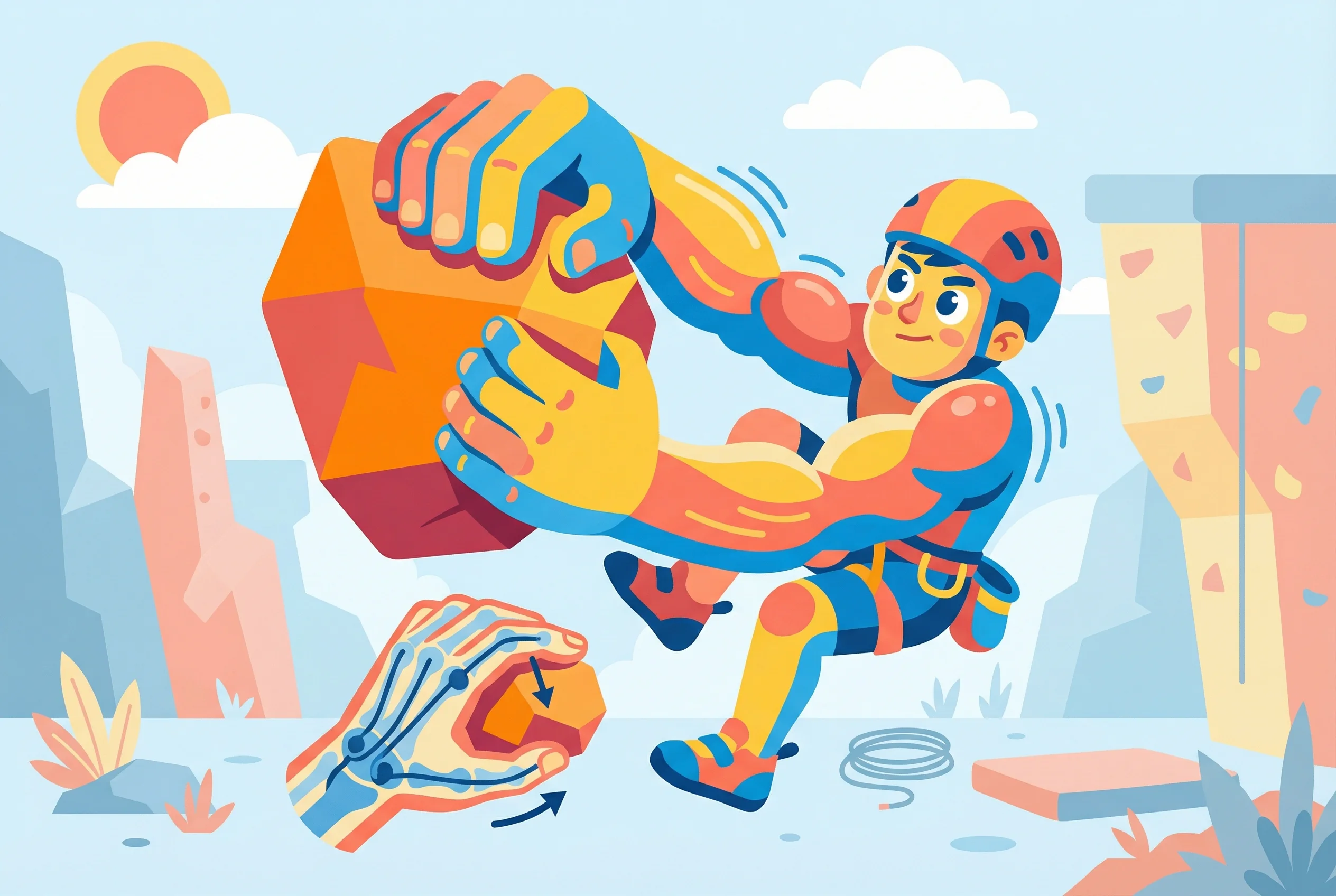 Why do rock climbers train finger strength?