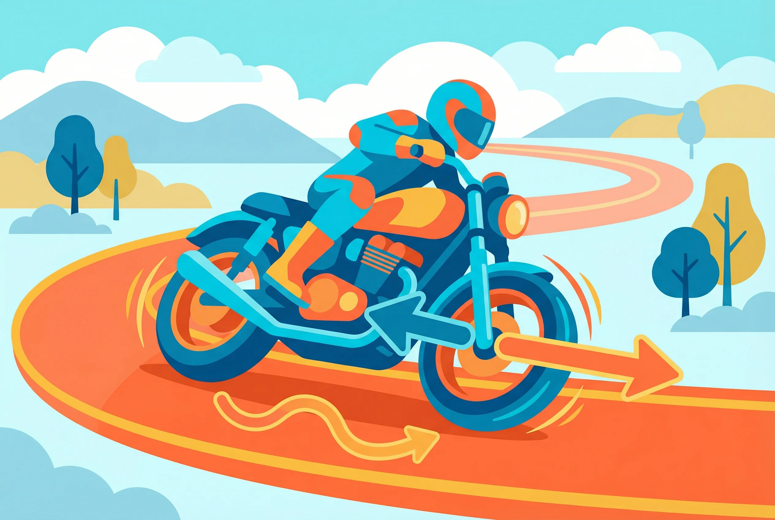 Why do motorcycles lean when turning?