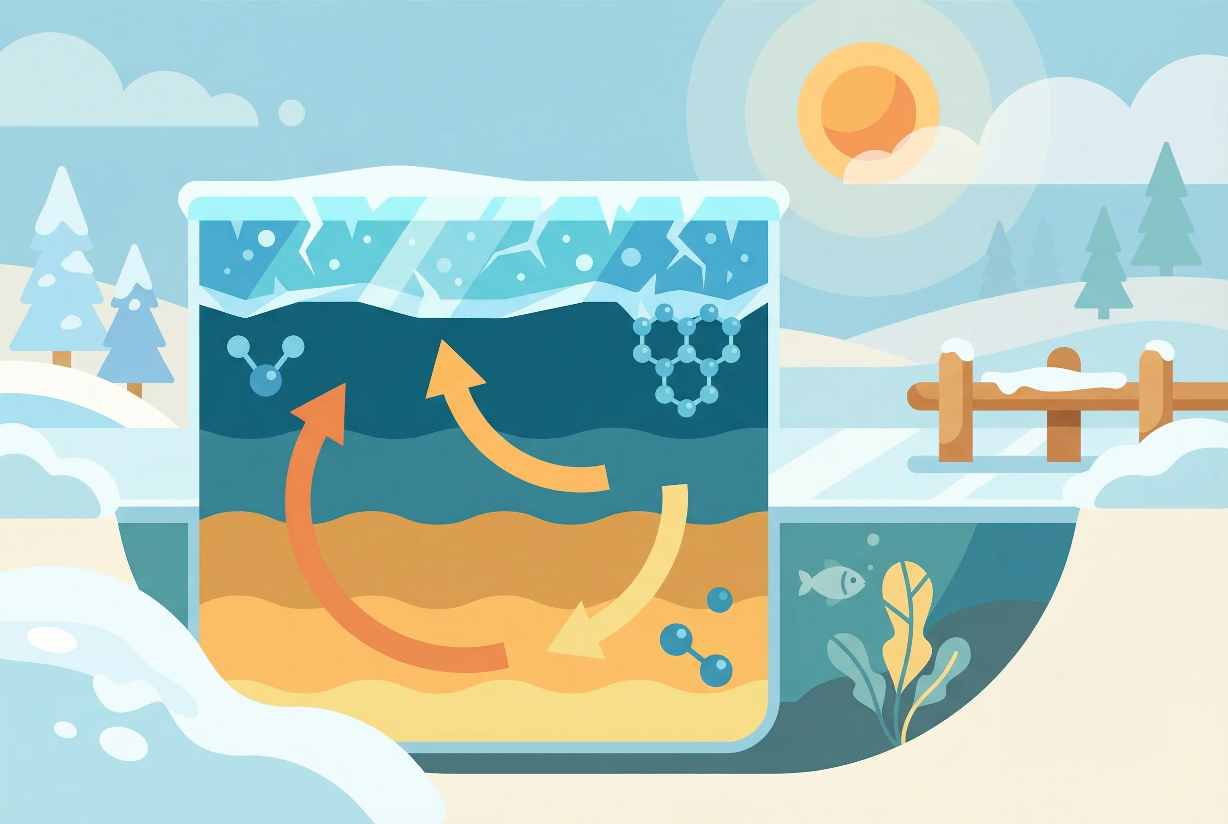 Why do lakes freeze from top down?