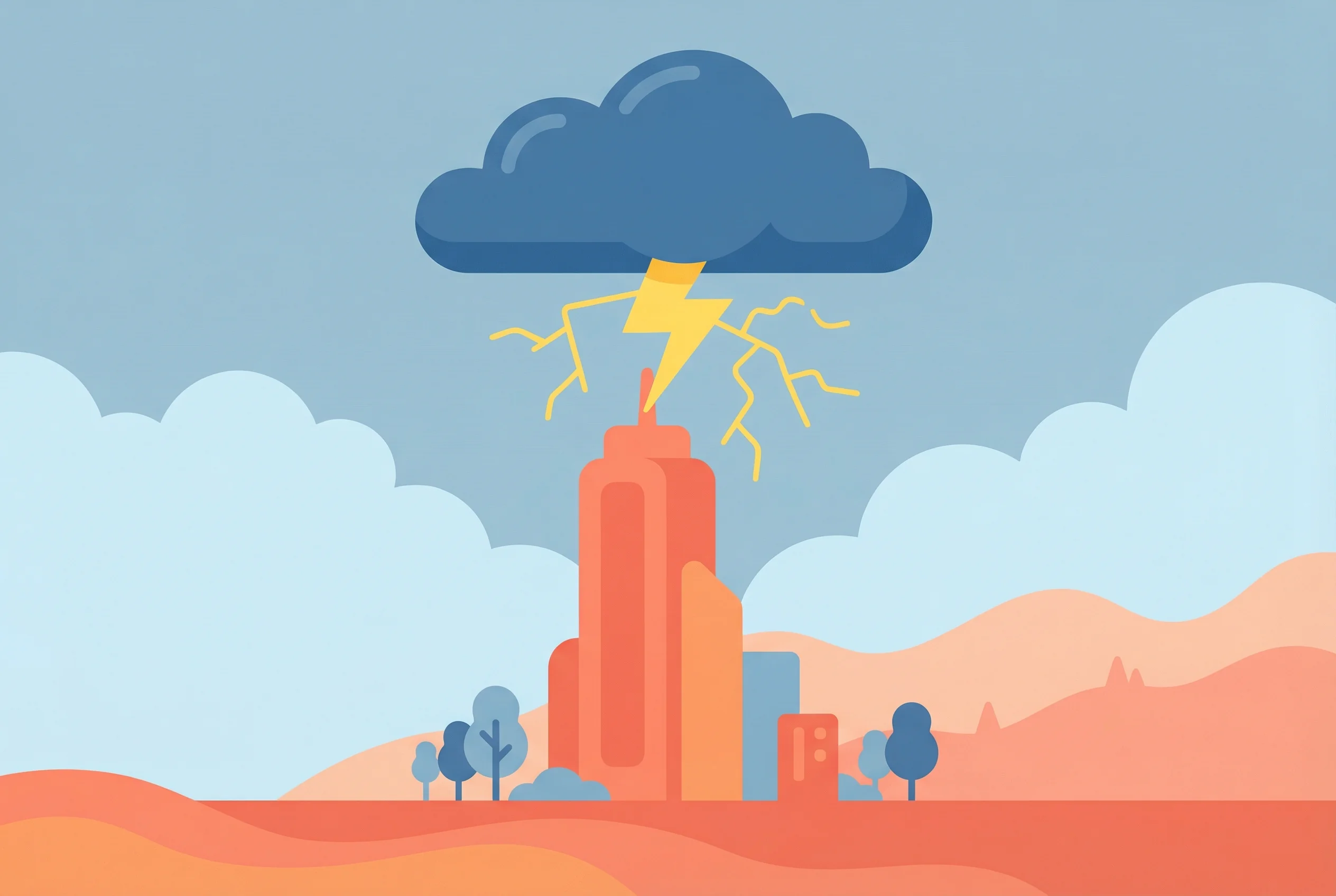 Why does lightning strike tall objects?
