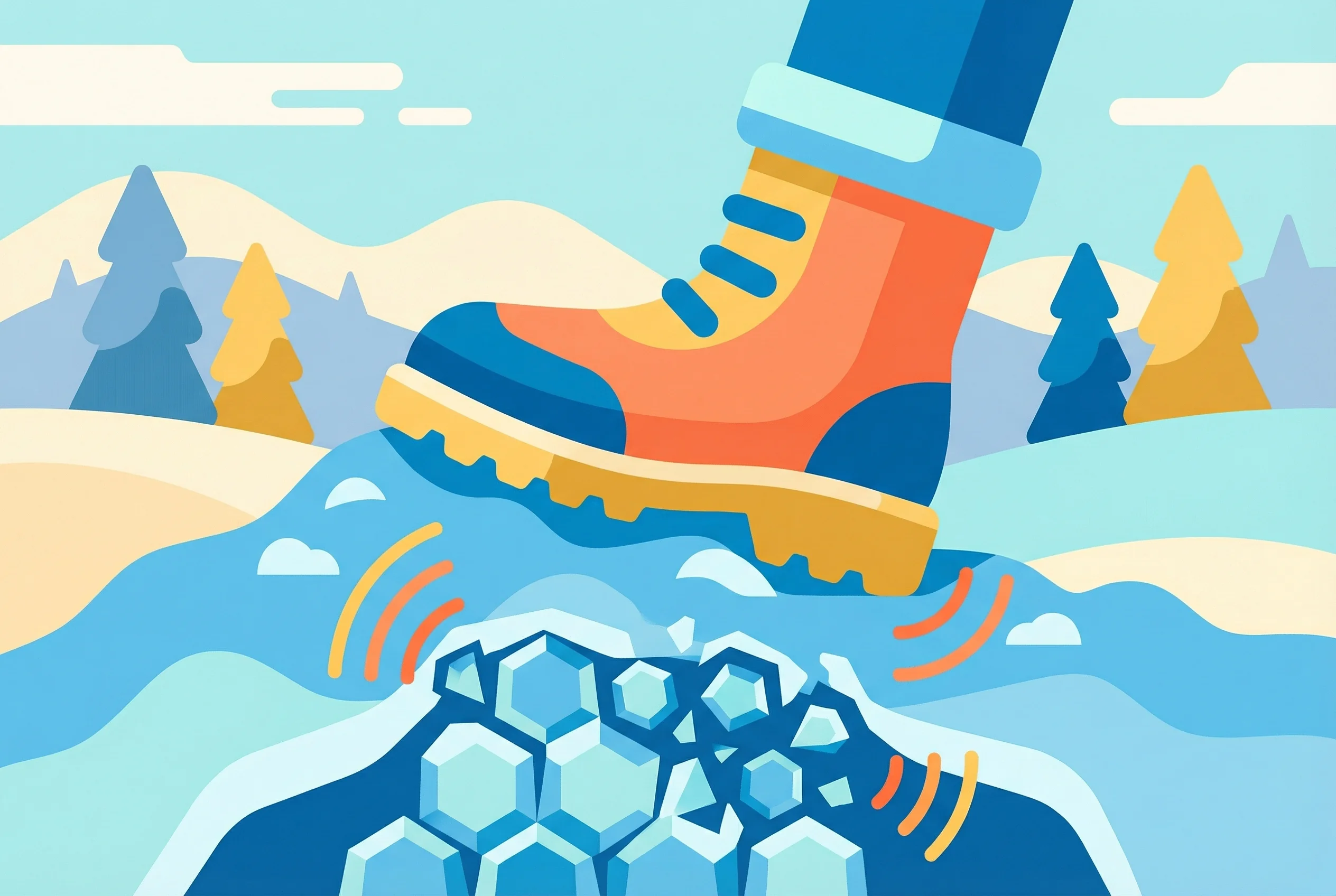 Why does snow crunch underfoot?